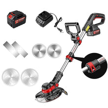 Hand Push Lawn Mower Cordless Lawn Mower, 3 in 1 Electric Lawn Mower Adjustable Telescoping Pole 90° Rotatable 20V7.5Ah Battery