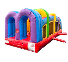 Pogo Bounce House Crossover Rainbow Inflatable Obstacle Course 19.5x8x7.5 Ft