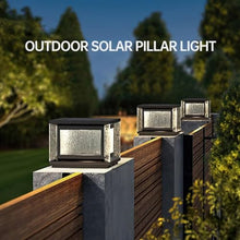Outdoor Wall Lights Solar Pillar Light Outdoor Column Light Modern Landscape Column Lamp Square Ripple Glass Waterproof Post Light for Garden Yard Porch Walkway Waterproof Pillar Lamp(30cm/11.8in)