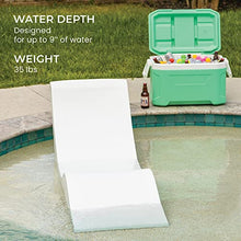 Aqua Chairs Aqua Outdoors In-Pool Chaise Set - 2 Chaises, 2 Headrest Pillows & 1 Side Table - Classic White/Grey