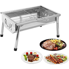 Barbecue Grill Barbecue Charcoal Grill Stainless Steel Portable BBQ Tool Kits for Outdoor Cooking Camping Hiking Picnic Patio Smokers