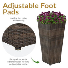 Sunnydaze 24" Square Tall Wicker Outdoor Planter, Brown, 8pk