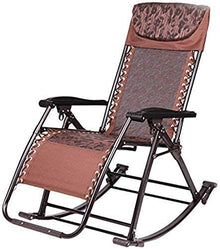 Lightweight Sun Lounger Oversized Patio Rocking Chairs Reclining for Heavy People Sun Lounger Zero Gravity Chair Outdoor Camping Foldable Portable Chairs Brown Recliner (Color : Without Cushions)