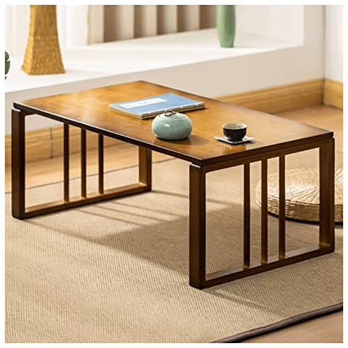 JTYMZYY Coffee Table Vintage Tea Table Low Table Portable Low Picnic Table Japanese Floor Tea Table Laptop Tatami Table Multifunctional Low Table (Color : Brown, Size : 100x42x33cm)