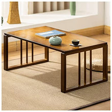 JTYMZYY Coffee Table Vintage Tea Table Low Table Portable Low Picnic Table Japanese Floor Tea Table Laptop Tatami Table Multifunctional Low Table (Color : Brown, Size : 100x42x33cm)