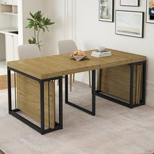 NTYUNRR 23.6" - 118" Extendable Dining Room Table, Modern Extra Long Folding Dining Tables for 2-10 People, Outdoor Patio Furniture Set, Adjustable Kitchen Dinner Table, Wild Oak