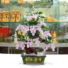 YXIANG56Q Fake Plants Artificial Bonsai Tree Jade Grape Office Desk Home Room Decor Bonsai Tree(Pink)