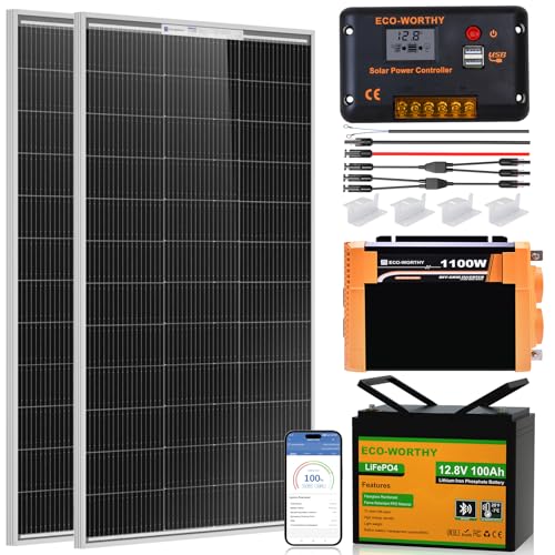 ECO-WORTHY 200 Watt 12V Complete Solar Panel Starter Kit for RV Off Grid