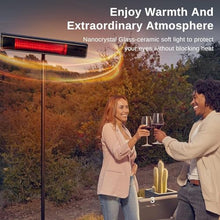 EAST OAK Patio Heater, 1500W Standing Indoor Outdoor Heaters for Patio with Nanocrystal Glass-ceramic, 3 Heat Settings & 24h Timer, Fast Heat Waterproof & Dustproof, Tip-over & Overheat Protection