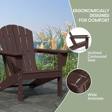 WestinTrends Dylan Outdoor Adirondack Chair with Ottoman and Side Table 5-Piece Set Dark Brown