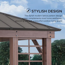 Sunjoy Hardtop Gazebo Aluminum Frame with Planters 13 ft. x 15 ft. Brown