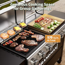 Brand-Man 6-Burner Propane Gas Grill Griddle Combo 2-in-1 Outdoor BBQ Grill
