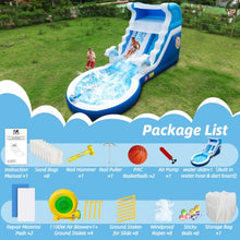 HXDOGSP Inflatable Water Slide Commercial Grade: Water Bounce House for Adults and Teenagers - Big Pool, Premium PVC, Wet & Dry, Blower Included - for Backyard Outdoor Birthday Party, Dolphin Style