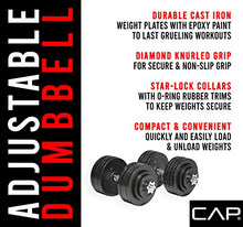 CAP Barbell Adjustable Dumbbell Weight Set Black 200 LB Pair