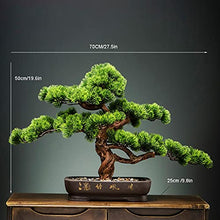 YXIANG56Q Fake Plants Artificial Welcome Pine Potted Plants, Fake Trees, Green Plants, Hotel Entrance Decoration, Bonsai Decoration, Podocarpus Large Potted Bonsai Tree(A)