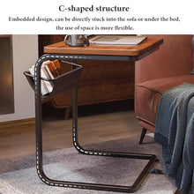 SBZOPCUW Side Table, Sofa Tray Table with Storage Bag(/Black+/Gold)