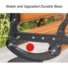 Sunyongfly Outdoor Garden Bench,Park Bench,Wooden seat,Cast Aluminum Frame, Double Outdoor Bench, for Squares, Parks, and Residential Areas(Size:120cm)