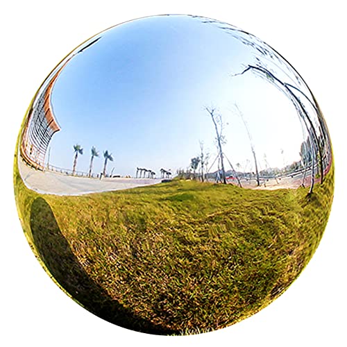FENOKD Reflective Garden Gazing Balls, 1mm Thick Stainless Steel Seamless Hollow Polished Ball for Pond Party Wedding Patio Lawn, Mirror Reflection Decoration Sphere, 20 Sizes (Silver 135mm/5.3in)