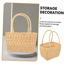 5pcs African Picnic Gift Liners Decor Storage Handles with Wall Handbag As Grocery Planter Straw Artificial Dried Baskets Organizer Vegetable Home Basket Shopping Market Flower (As Shownx5pcs