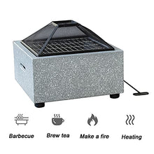 Fire Pit Outdoor fire Pit Table, Square Wood-Burning fire Pit on Home Terrace, Outdoor Charcoal smokeless Grill