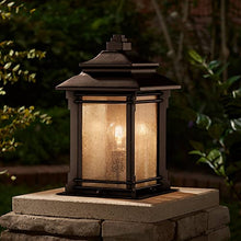 Hickory Point 16 1/2" Walnut Bronze Pier Mount Light Fixtures Set of 2