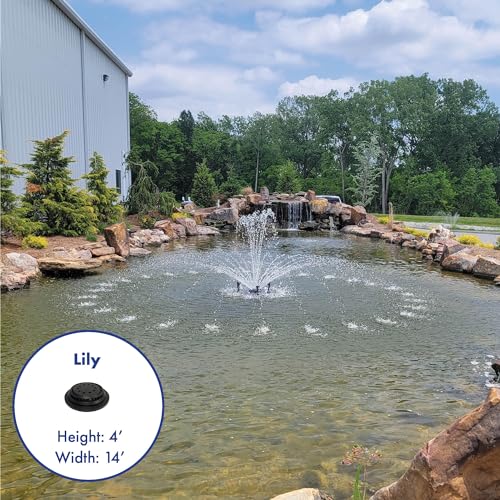 HALF OFF PONDS VXF Aerating Pond & Lake Fountain - 1/2 HP Pump with 3 Display Patterns & 100 Foot Cord White Lights