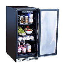 TrueFlame AMD Direct 15" Outdoor Rated Refrigerator with Stainless Steel Door and Handle (3.2c)
