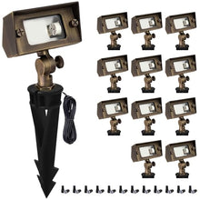 COLOER Cast Brass 12V Low Voltage Flood Light Outdoor Without Bulb(12 Pack)