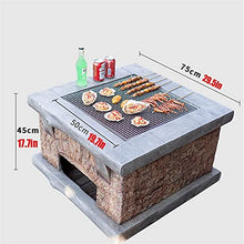 Outdoor Fire Pit Imitation Stone Outdoor Firewood Brazier, Fire Pit with Spark Screen, Waterproof Cover, Poker, Square Fire Pit in Backyard Garden of Terrace (Color : Kit-2) (Kit 1)