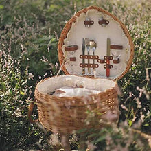 Storage Basket,Home Kitchen Picnic Heart Shaped Wicker with White Liner Foldable Double Handle Compact Design