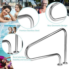 MSHOSAC Pool Safety Handrails Pool Handrails Swimming Pool Handrails Easy-to-Install Handrails 304 Stainless Steel Reinforced Base Spas Stair Handrails for Garden Backyard Pools