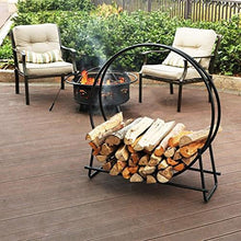 DJVHSRI Firewood Storage Rack Drop-in Wooden Art Round Firewood Rack Fireplace Decorative Firewood Shelf Home Living Room Outdoor,