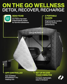 SAUNABOX® SmartSteam Portable Home Steam Sauna | 2 Person Sauna Tent