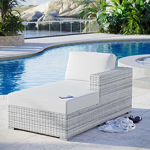 Modway EEI-4304-LGR-WHI Right Chaise, Light Gray White