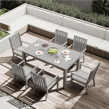 RoyalCraft Aluminum 7-Piece Patio Dining Set with Cushions Grey