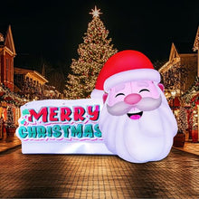 WARSUN 21x13Ft Giant Inflatable Santa Claus with LED Light for Outdoor Christmas Decor Red & White & Green