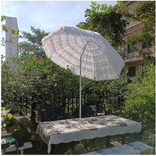 ARGENTFLUX 6.5ft/2m Round Beach Umbrella Outdoor Garden Parasol Patio Umbrella Tilting Polyester 8 Ribs Sun Shade(White)