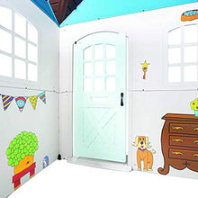 Lifetime Heavy Duty Plastic Outdoor Playhouse 6ft x 6ft x 7ft Beige & Blue