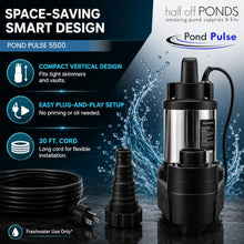 Pond Pulse Submersible Pond Pump, 5,500 GPH, 30 ft Cord