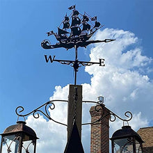 Weathervane Metal for roof Garden Yard Weathervane Weathercock Wind Direction Retro Sailing Boat Fishing Boat Ship Shape Weather Vane Creative Home Decor Ornament Gift for Farm Yard Garden