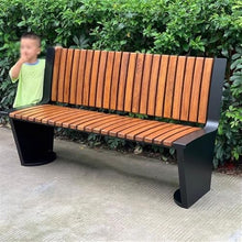 yinxx240708 Heavy-Duty Outdoor Benchs Steel Frame and Wood Surface Sitting, Park Outdoor with Backrest Bench for Garden Balcony Patio Seating Slatted Seat for Park, Yard & Porch