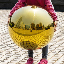 VRFTGHYJU Gold Mirror Gazing Ball - Reflective Hollow Floating Ornament, Garden & Home Decorative Sphere, Elegant Garden Ornament for Indoor Outdoor Use(150mm)