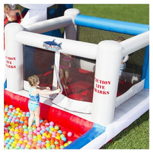 Blast Zone Shark Park Inflatable Water Park Bouncer White/Red/Blue