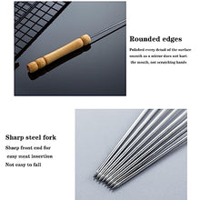 NYTFHMS Skewers Grilling with Wooden Handle, Stainless Steel BBQ Needle Sticks, Anti-Slip, Anti-Scald, for Meat Shrimp Chicken Vegetable,Size_name-500