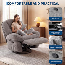 Garvee 360° Swivel Rocker Oversized Recliner Chair with Massage & Heating