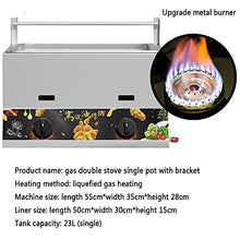 ERoomQ Gas Fryer, Large Capacity Stainless Steel Fryer for Home and Commercial, Adjustable Firepower,with Baskets and Lids, for Chips Donuts Fish,Single Cylinder + Fried Blue,Big Single Tank