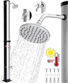 CFDZCP Outdoor Shower kit 38L Solar Powered Garden Shower, 10 Gallon Outside Shower W/Sprinkler Head, Temperature and Pressure Adjustable ，for Backyard Poolside Beach Pool Spa