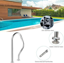 Pool Handrail Swimming Pool Handrail,304 Stainless Steel, Silver, Rustproof, Pool Handrails Curved Spa Hand Grab Bar, Easy to Assemble Pool Railings for Entry