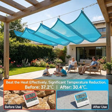 Retractable Sun Shade Canopy Cover Sliding Wave Shade Sail，Outdoor Hang Down U Shape Porch Wave Awning，for Pergola Patio Deck Yard Gazebo Outdoor，with Mounting Kit(W3.2*L6m/W10.50*L19.68ft)