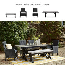 Signature Design by Ashley Beachcroft Casual Nuvella Weather Resistant Fabric Armless Outdoor Side Chair with Cushion, Set of 2, Light Gray & Black